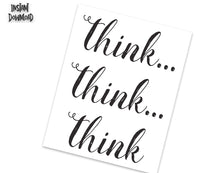 Load image into Gallery viewer, THINK THINK THINK Poster - Alcoholics Anonymous, 12-step programs recovery Printable