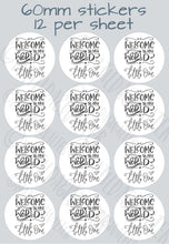 Load image into Gallery viewer, Newborn Baby Stickers | Welcome to the World Sticker | Christening Favors Label | Baby Shower Invitations | Blue Pink Shower Sticker | 24 hr