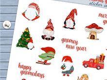 Load image into Gallery viewer, Christmas Gnomes Stickers | Handrawn Mini Stickers | Gnome Sticker Sheet | Planner Decor Bullet Journals | Holiday Cute Gnome Images UK