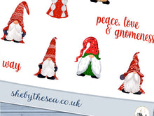 Load image into Gallery viewer, Christmas Gnomes Stickers | Handrawn Mini Stickers | Gnome Sticker Sheet | Planner Decor Bullet Journals | Holiday Cute Gnome Images UK