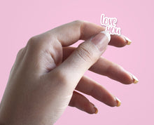 Load image into Gallery viewer, Love Hearts Stickers Sheet | Mini Text Heart Stickers | Handmade Pastel Stickers | Script Planner Deco | Sweetheart Stickers from the UK