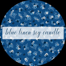 Load image into Gallery viewer, Personalised Circle Stickers, Blue Ditsy Floral Labels with a cursive font, Business Labels, Flower Text Product Label, Custom Sticker Sheet