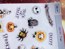 Load image into Gallery viewer, Spooky Halloween Mini Stickers for Planners Bullet Journals, Deco Sheet with 23 Different Stickers, Kids Party Labels, Fall Planner Sticker