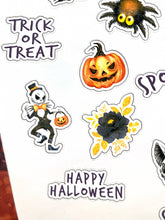 Load image into Gallery viewer, Spooky Halloween Mini Stickers for Planners Bullet Journals, Deco Sheet with 23 Different Stickers, Kids Party Labels, Fall Planner Sticker