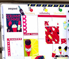 Load image into Gallery viewer, Days of the Week 29mm Script Stickers -  Monday to Sunday labels for planner or bullet journal Colours of the Rainbow. Handmade in the UK.