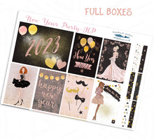 Load image into Gallery viewer, PRINTABLE New Year Party Happy Planner Kit for 2023, Weekly Vertical Stickers, Fashion Girls Hen Night
