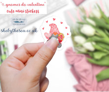 Load image into Gallery viewer, Valentine Gnome Stickers, Mini Decals of Gnomes for Deco, Planner & Journal Stickers