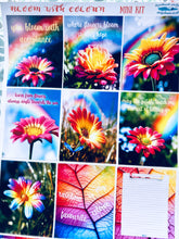 Load image into Gallery viewer, Floral Mini Vertical Planner Kit with flower photos and quote full boxes. Extension Washi included. Planner stickers handmade in the UK