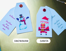 Load image into Gallery viewer, Personalised Christmas Gift Tags, Pack of 12 Custom Swing Tag with Coloured Eyelets, DOUBLE SIDED Gift Label with your choice of text