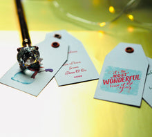 Load image into Gallery viewer, Personalised Christmas Gift Tags, Pack of 12 Custom Swing Tag with Coloured Eyelets, DOUBLE SIDED Gift Label with your choice of text