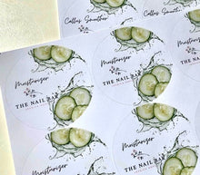 Load image into Gallery viewer, Your image or logo on sheets of round stickers handmade in the UK - Perfect to label products such as candles, beauty jars etc.