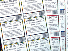 Load image into Gallery viewer, Custom Rectangle Stickers of Your Image or Text. Product labels, perfect for candles or beauty products etc. Small orders accepted. Handmade in the UK
