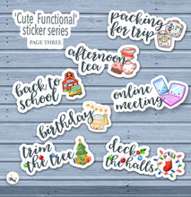 Load image into Gallery viewer, Pay Credit Card Stickers - mini handmade planner stickers from the Functional Art kawaii series
