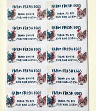 Load image into Gallery viewer, Custom Egg Box Labels with artwork, for free range egg sellers. Farm egg sales stickers handmade in the UK
