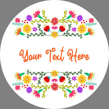 Load image into Gallery viewer, Custom Floral Stickers. Personalised Round Stickers with a colourful flower design. Perfect for Sweet Sixteen &amp; custom party bags. Lip Balm.
