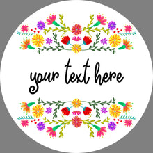 Load image into Gallery viewer, Custom Floral Stickers. Personalised Round Stickers with a colourful flower design. Perfect for Sweet Sixteen &amp; custom party bags. Lip Balm.
