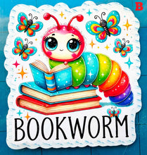Load image into Gallery viewer, Large Die-Cut Book Lovers Stickers. Special EASY PEEL design HANDMADE in the uk, 7cm 2.75 in. 18 designs and quotes. Buy 1 to 18
