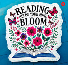 Load image into Gallery viewer, Large Die-Cut Book Lovers Stickers. Special EASY PEEL design HANDMADE in the uk, 7cm 2.75 in. 18 designs and quotes. Buy 1 to 18
