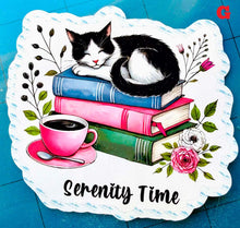 Load image into Gallery viewer, Large Die-Cut Book Lovers Stickers. Special EASY PEEL design HANDMADE in the uk, 7cm 2.75 in. 18 designs and quotes. Buy 1 to 18
