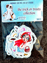 Load image into Gallery viewer, Handmade Easy Peel Die-Cut Stickers, Trick or Treat Children, 7cm-2.7" Halloween stickers for kids. UK Crafted (15 Designs)
