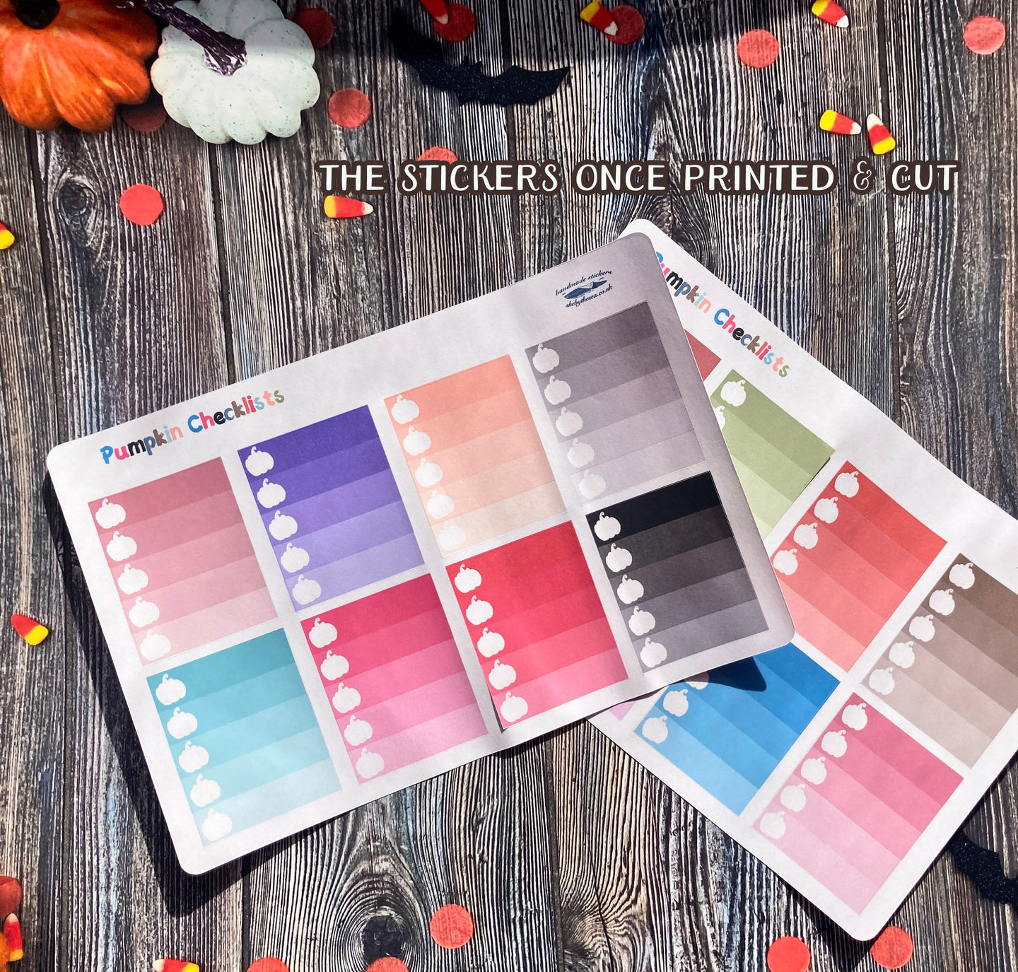 Halloween Checklists | Pumpkin Checklists | PRINTABLE Checklists to fit ECLP | Halloween Planner Stickers | Multi Colour Seasonal Stickers