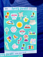 Load image into Gallery viewer, SPRING GARDEN Sticker Sheet, for Planners and Bullet Journals. Deco stickers handmade in the UK. Brightly Coloured Mini Decals for Kids
