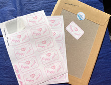 Load image into Gallery viewer, Pink Happy Mail Stickers for envelopes. Suitable for sealing PIP boxes.
