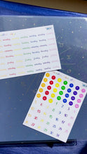 Load and play video in Gallery viewer, Rainbow Date Dots -  Dated round stickers for your planner or bullet journal. Handmade in the UK

