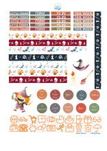 Load image into Gallery viewer, Happy Planner Halloween Sticker Kit, Weekly Vertical Printable Planner Kit. Instant download
