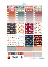 Load image into Gallery viewer, Happy Planner Halloween Sticker Kit, Weekly Vertical Printable Planner Kit. Instant download
