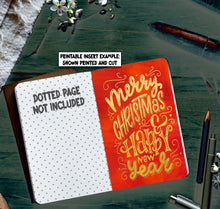 Load image into Gallery viewer, Red &amp; Gold Christmas Dashboards for Traveler&#39;s Notebook - Two included, to fit A6 and B6 journals. Instant download
