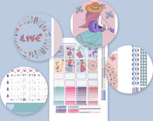 Load image into Gallery viewer, Boho Hipster &#39;Festival Fantasy&#39; Printable Vertical Sticker Kit to fit Erin Condren - Silhouette Cameo Cut File + PDF and JPG

