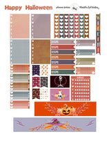 Load image into Gallery viewer, EC Halloween Planner Sticker Kit, ECLP Weekly Stickers, Erin Condren vertical, PRINTABLE Planner Stickers, Life Planner, Fall Kit, Cut File
