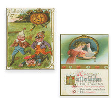 Load image into Gallery viewer, Halloween Vintage Die-Cuts or PRINTABLE Stickers, ECLP Full Boxes Vintage Stickers, Witch Broom Die-Cuts,Printable die-Cuts, Free Cut File
