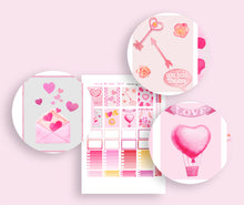 Load image into Gallery viewer, Valentine Pink Weekly Kit to fit Happy Planner Classic - A La Carte planner stickers kit handmade in the UK
