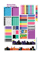 Load image into Gallery viewer, A printable vertical planner kit decorated with a retro, pop music theme - These stickers are perfect for you if you like bright colours.
