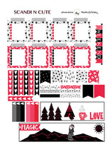 Load image into Gallery viewer, A cute printable vertical planner kit in Red and Black - Instant download with free cut files
