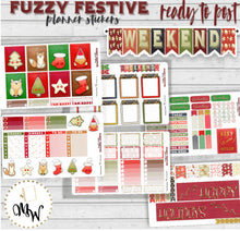 Load image into Gallery viewer, ECLP Holiday Sticker Kit - &#39;FUZZY FESTIVE&#39;, designed with a FELT like textured effect background.
