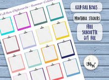 Load image into Gallery viewer, Printable Stickers of Mini Clipboards in summer colours
