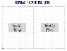 Load image into Gallery viewer, Week to A Page Printable Diary Sheets for The Foxy Fix or similar Traveller&#39;s Notebooks.Two sizes of A6 and B6, each with covers.
