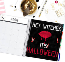 Load image into Gallery viewer, Halloween Planner Dashboard | Halloween Planner Insert | PRINTABLE 7 x 9 Insert | Dashboard to fit Erin Condren Lifeplanner | Black &amp; Red
