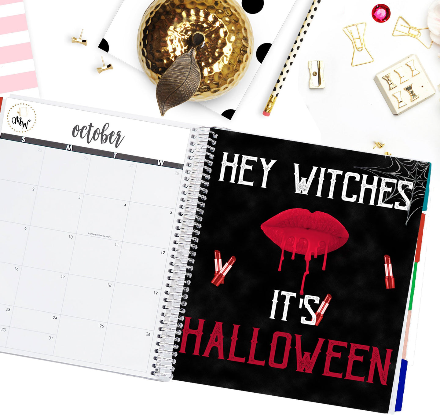Halloween Planner Dashboard | Halloween Planner Insert | PRINTABLE 7 x 9 Insert | Dashboard to fit Erin Condren Lifeplanner | Black & Red