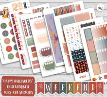 Load image into Gallery viewer, Halloween Vertical Kit to Fit Erin Condren - A cute weekly planner kit with eight sheets of stickers. Handmade in the UK
