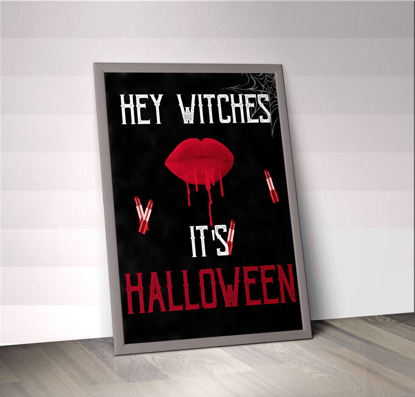 Halloween Instant Poster, HEY WITCHES ITS Halloween Printable, Blood Lips Lipstick Chalkboard, Girls Night Halloween Blackboard Printable