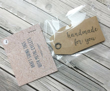 Load image into Gallery viewer, Custom Kraft Swing Tags. Double sided gift/product swing tags with or without metal eyelets.
