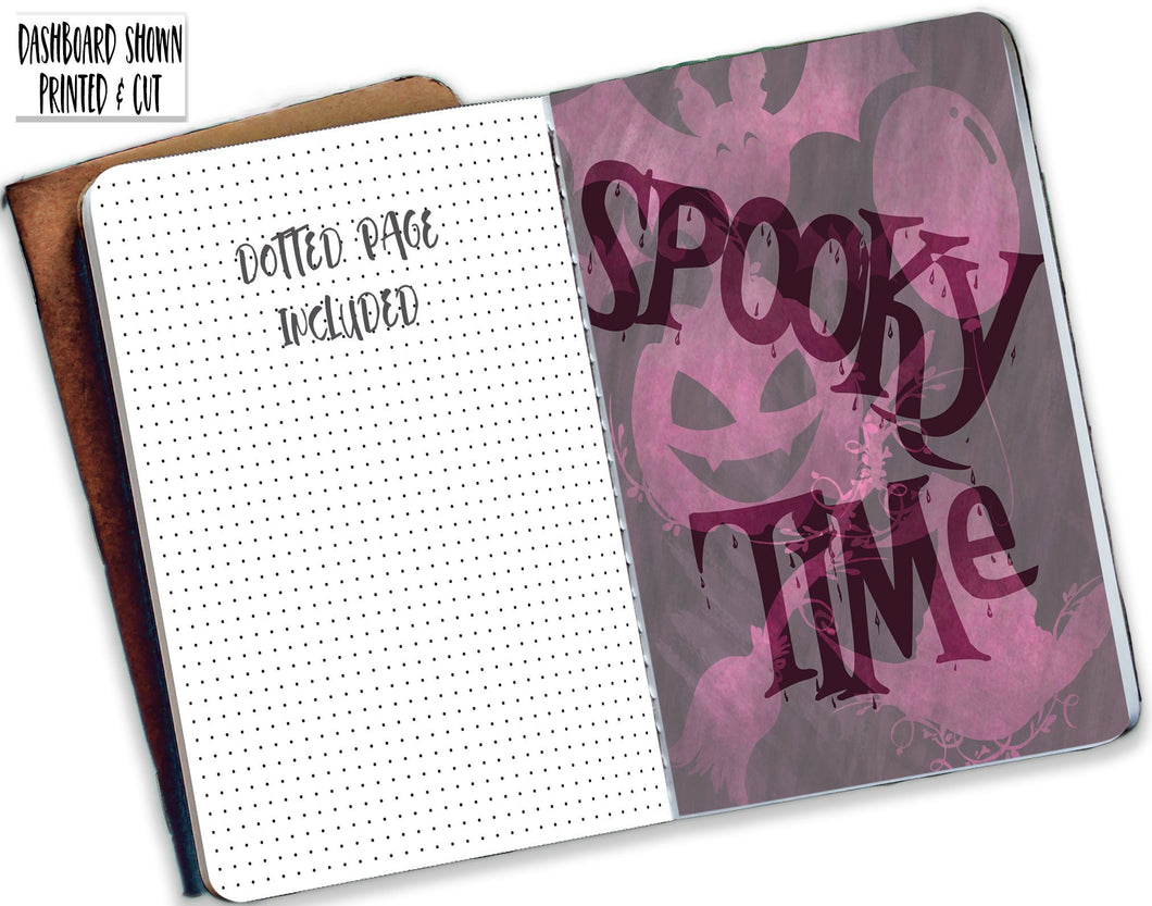 Purple Halloween Dashboards | TN PRINTABLE Inserts to fit A6 and B6 Travelers Notebook |  Fall Halloween TN Insert | Dashboard for Foxy Fix
