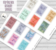 Load image into Gallery viewer, Recovery AA Slogan Stickers - Erin Condren full boxes sized. Handmade in the UK.
