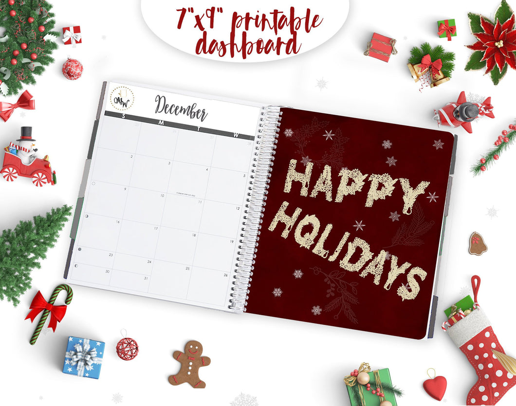 Christmas Planner Dashboard to fit Erin Condren - Gorgeous seasonal divider to download instantly
