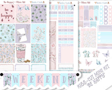 Load image into Gallery viewer, Vertical Floral Planner Mini Kit. Pastel stickers of baby pink, lilac, and baby blue colours.
