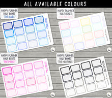 Load image into Gallery viewer, Colour Coding Planner Stickers - pastel shades half box functional stickers to fit the Happy Planner Classic
